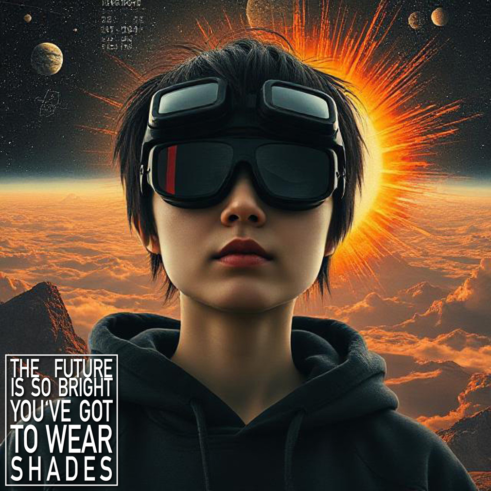 Erika Artaker The Future is so bright you' ve got to wear shades – poster – girl and bright sun – ai generated images